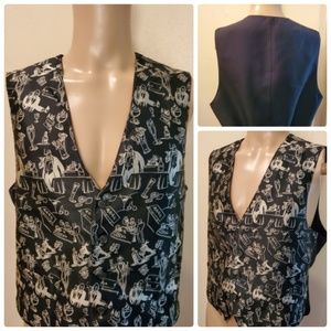 UTY Apparel Vintage Black Bar Pattern Vest